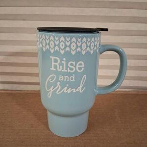 Blue Travel Mug with Lid 18oz